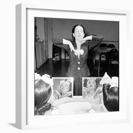 Helena Rubinstein Beauty School Training. Women Learning Beauty Techniques. 1940S-Nina Leen-Framed Photographic Print
