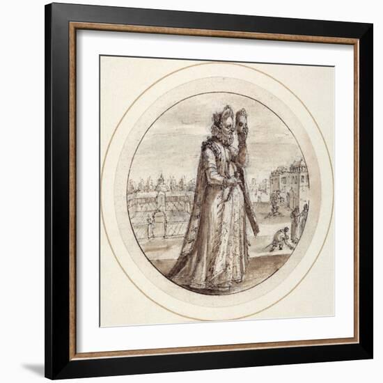 Helena with Mask, Early 17th Century-Crispin I De Passe-Framed Giclee Print