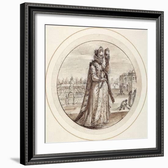 Helena with Mask, Early 17th Century-Crispin I De Passe-Framed Giclee Print