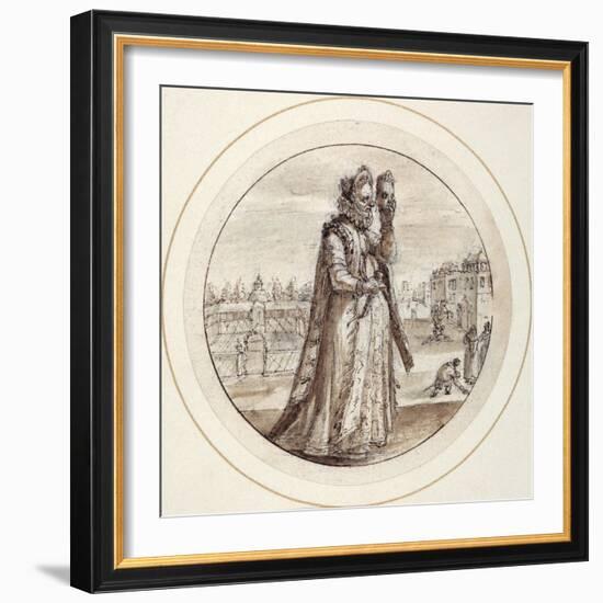 Helena with Mask, Early 17th Century-Crispin I De Passe-Framed Giclee Print