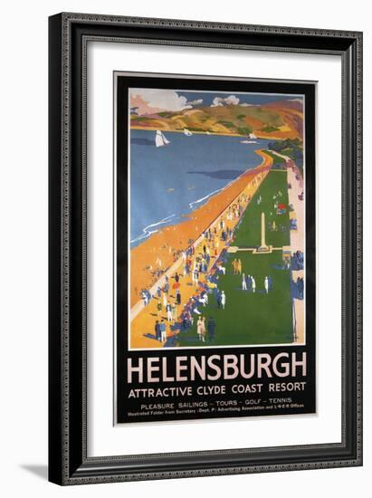 Helenburgh, Scotland - Crowds along Clyde Coast Beach Railways Poster-Lantern Press-Framed Art Print