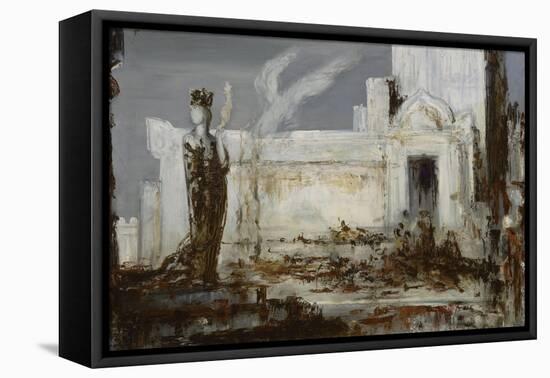 Hélène à la porte Scée-Gustave Moreau-Framed Premier Image Canvas