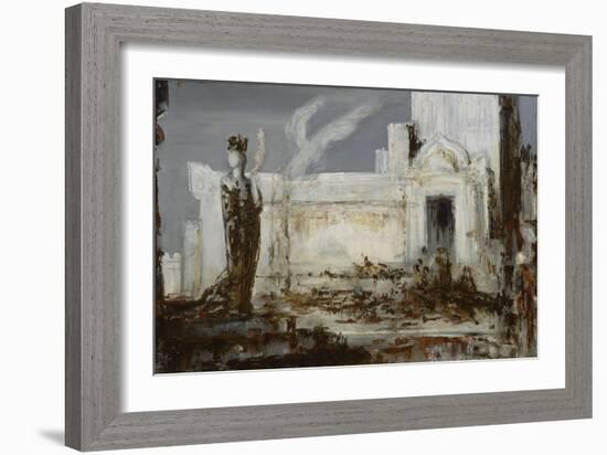 Hélène à la porte Scée-Gustave Moreau-Framed Giclee Print