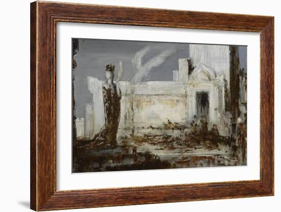 Hélène à la porte Scée-Gustave Moreau-Framed Giclee Print