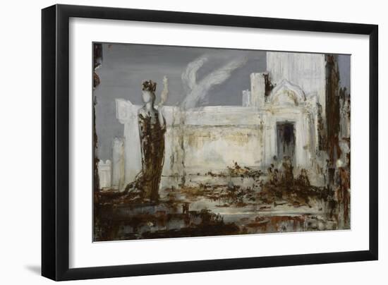 Hélène à la porte Scée-Gustave Moreau-Framed Giclee Print