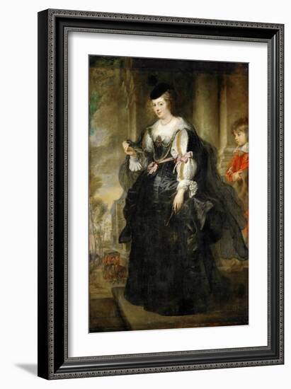 Hélène Fourment with a Carriage-Peter Paul Rubens-Framed Giclee Print