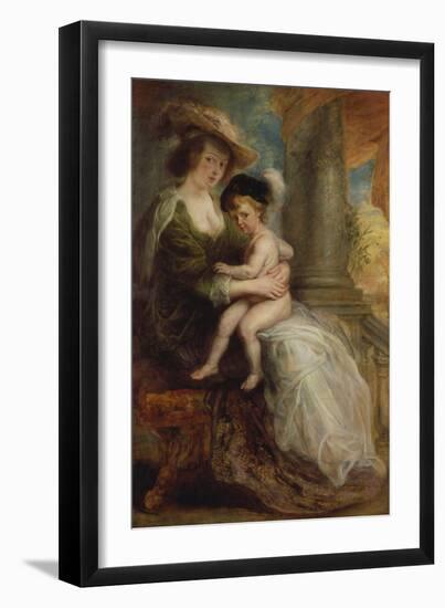 Helene Fourment with Her Son Frans, about 1635-Peter Paul Rubens-Framed Giclee Print
