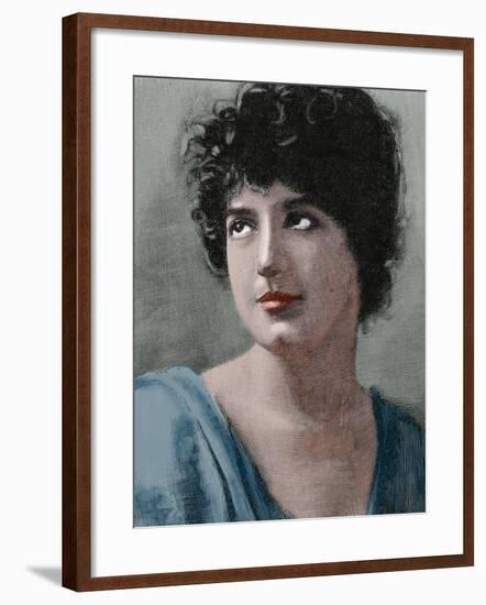 Helene Gingold (B.1867). British Novelist and Poet. Engraving,1890. Colored.-Tarker-Framed Photographic Print