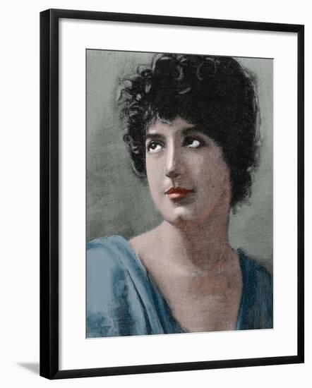 Helene Gingold (B.1867). British Novelist and Poet. Engraving,1890. Colored.-Tarker-Framed Photographic Print