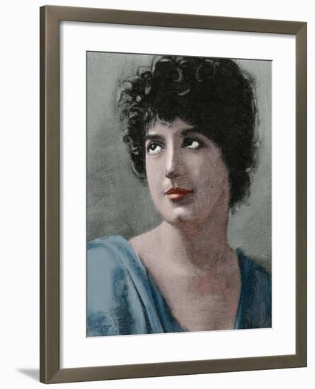 Helene Gingold (B.1867). British Novelist and Poet. Engraving,1890. Colored.-Tarker-Framed Photographic Print