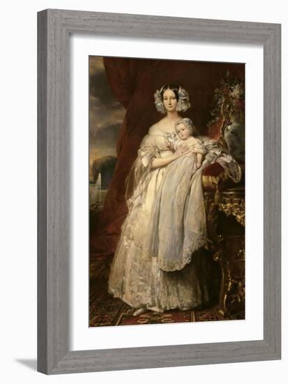 Hélène Louise de Mecklembourg-Schwerin (1814-1858) avec son fils-Franz Xaver Winterhalter-Framed Giclee Print