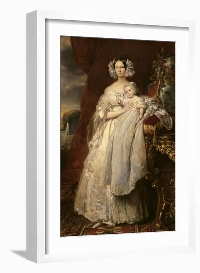 Hélène Louise de Mecklembourg-Schwerin (1814-1858) avec son fils-Franz Xaver Winterhalter-Framed Giclee Print