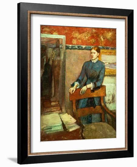 Helene Rouart in Her Father's Study, 1886-Edgar Degas-Framed Giclee Print