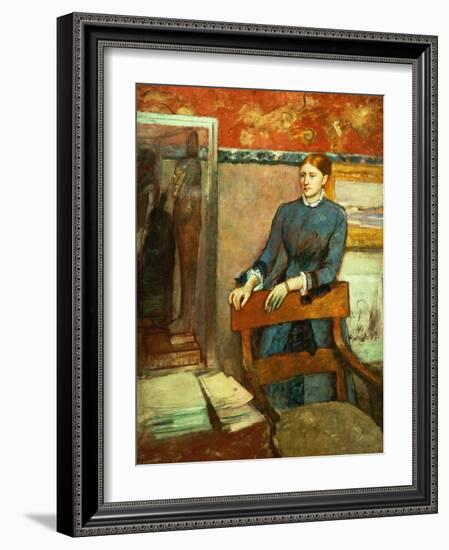 Helene Rouart in Her Father's Study, 1886-Edgar Degas-Framed Giclee Print