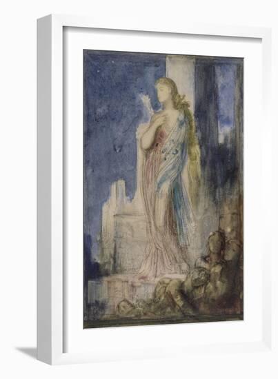 Hélène sur les remparts de Troie-Gustave Moreau-Framed Giclee Print