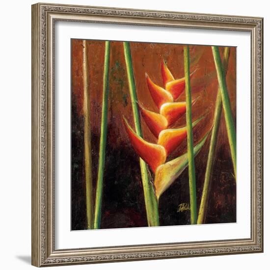 Heliconias En Naranja II-Patricia Pinto-Framed Art Print