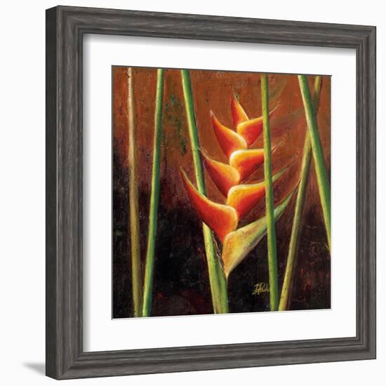 Heliconias En Naranja II-Patricia Pinto-Framed Art Print