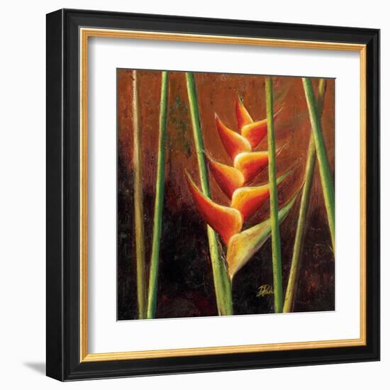 Heliconias En Naranja II-Patricia Pinto-Framed Art Print