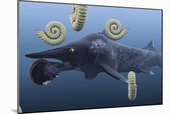 Helicoprion, with Ammonites-Christian Darkin-Mounted Photographic Print