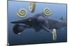 Helicoprion, with Ammonites-Christian Darkin-Mounted Photographic Print