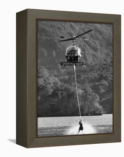 Helicopter Being Used for Ski-Towing-null-Framed Premier Image Canvas