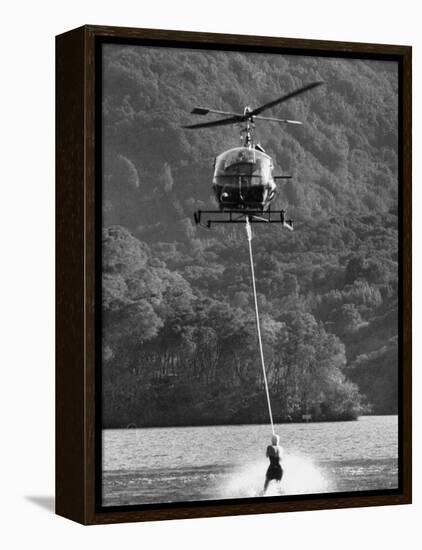 Helicopter Being Used for Ski-Towing-null-Framed Premier Image Canvas