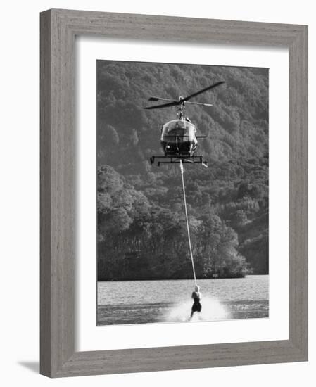 Helicopter Being Used for Ski-Towing-null-Framed Photographic Print
