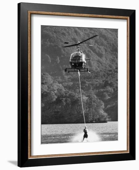 Helicopter Being Used for Ski-Towing-null-Framed Photographic Print