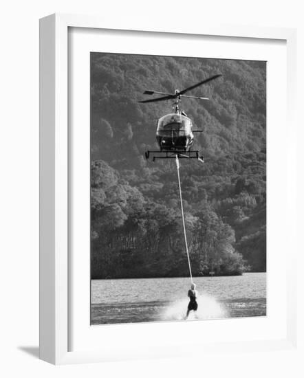 Helicopter Being Used for Ski-Towing-null-Framed Photographic Print