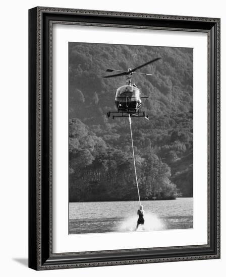 Helicopter Being Used for Ski-Towing-null-Framed Photographic Print