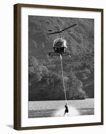 Helicopter Being Used for Ski-Towing-null-Framed Photographic Print