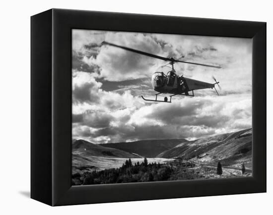 Helicopter Flying in Unidentified Location-Margaret Bourke-White-Framed Premier Image Canvas