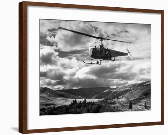 Helicopter Flying in Unidentified Location-Margaret Bourke-White-Framed Premium Photographic Print