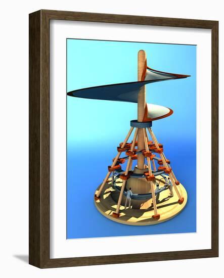 Helicopter Flying Machine, Artwork-Christian Darkin-Framed Photographic Print