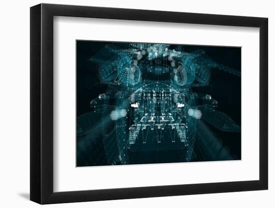 Helicopter Hologram. Military and Technology Concept-cherezoff-Framed Photographic Print