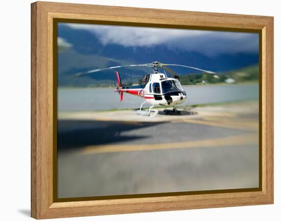 Helicopter Lifting Off, Juneau, Alaska, USA-Terry Eggers-Framed Premier Image Canvas