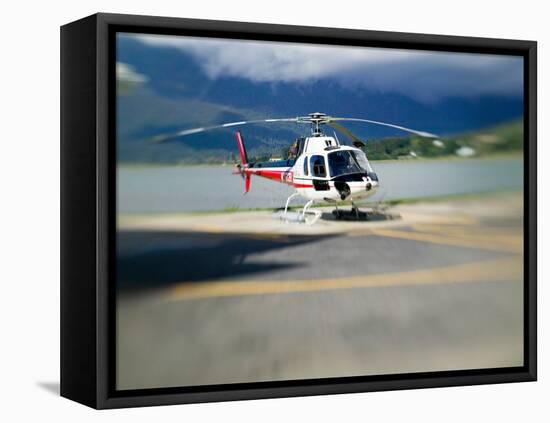 Helicopter Lifting Off, Juneau, Alaska, USA-Terry Eggers-Framed Premier Image Canvas