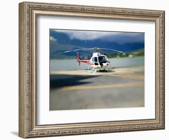 Helicopter Lifting Off, Juneau, Alaska, USA-Terry Eggers-Framed Photographic Print