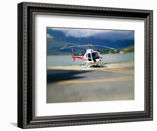 Helicopter Lifting Off, Juneau, Alaska, USA-Terry Eggers-Framed Photographic Print