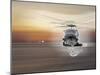 Helicopter over Water-Whoartnow-Mounted Giclee Print