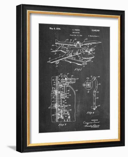 Helicopter Patent-null-Framed Art Print