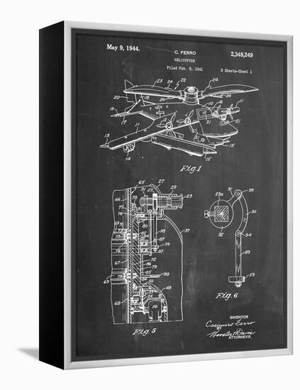 Helicopter Patent-null-Framed Stretched Canvas