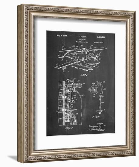 Helicopter Patent-null-Framed Art Print