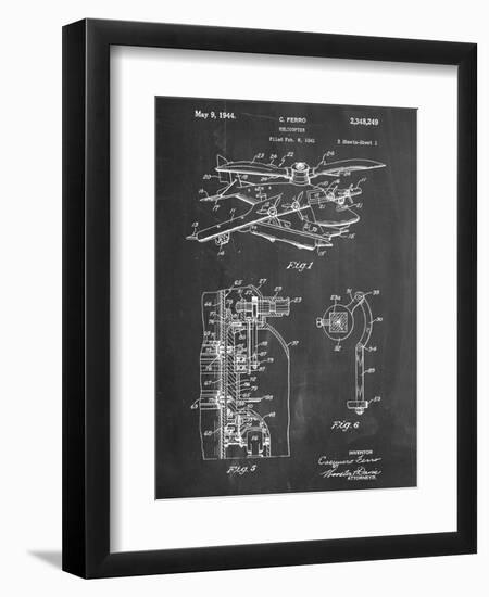 Helicopter Patent-null-Framed Art Print