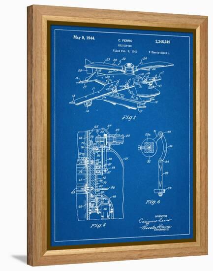 Helicopter Patent-null-Framed Stretched Canvas