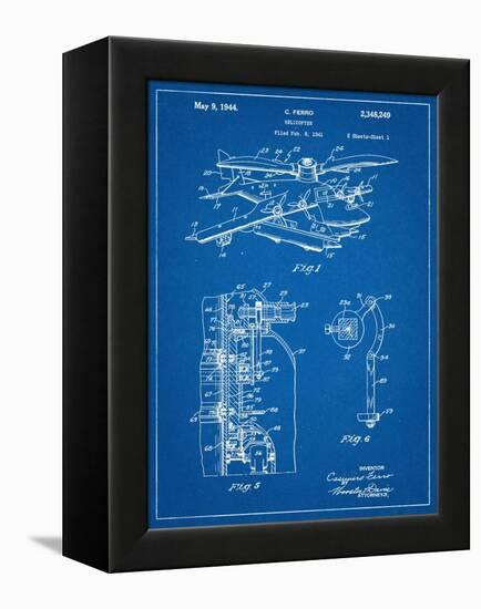 Helicopter Patent-null-Framed Stretched Canvas