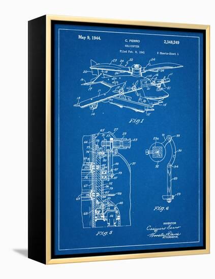 Helicopter Patent-null-Framed Stretched Canvas