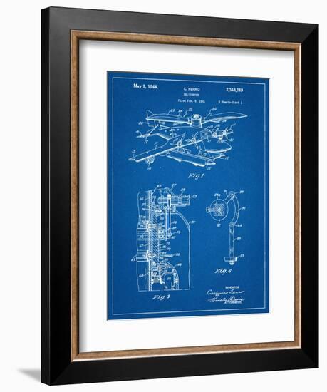 Helicopter Patent-null-Framed Art Print