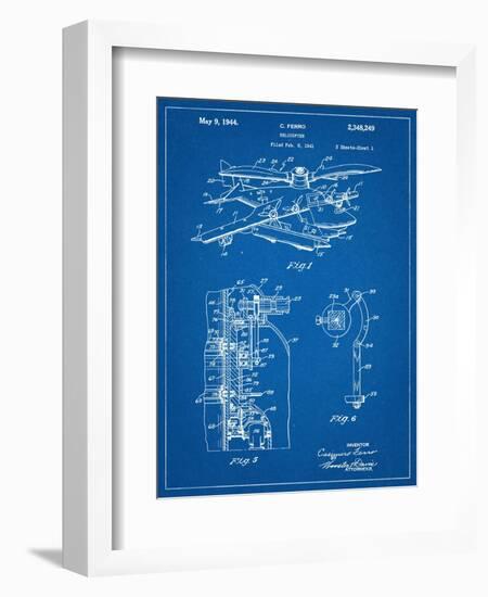 Helicopter Patent-null-Framed Art Print