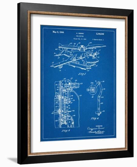 Helicopter Patent-null-Framed Art Print